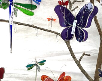 You Pick Any Color and Size - 3D Stained Glass Butterfly Twirl - Suncatcher Home Garden Hanging Ornament Home Decor Wings (MADE TO ORDER)