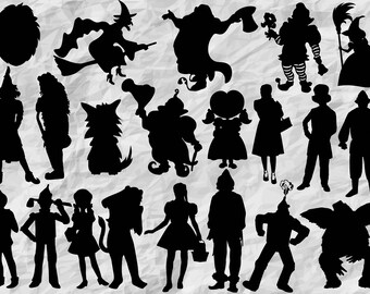 18 Wizard of Oz Silhouettes, SVG cut files, printable, instant download, vector cliparts