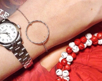 Fully silver 925 silver bracelet with circle