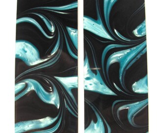 Tiffany Blue & Black Pearl Scales Knife Handles Gun Grips