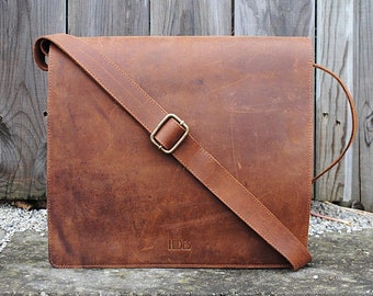 Full Grain Leather Messenger Bag 13″ - Distressed Leather Bag - Leather Laptop Bag - Leather Crossbody Bag, Men Messenger Bag, Office Bag