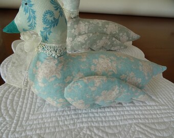 TILDA fabric TILDA duck off white and green
