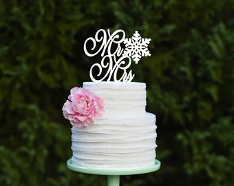 Winter Wedding Cake Topper Snow In Love Snowflake Wedding