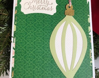 Pair of handmade Christmas ornament cards