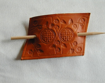 Leather Celtic Hair Slide
