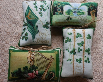 Handmade St Patrick's Day Pillow Tucks Shamrock Bowl Fillers Holiday Decor Green