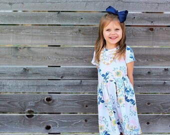 Knee Length Pleated Peplum Dress, toddler and girl sizes