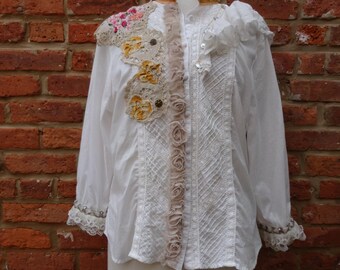 Boho Top,Victorian Top,Shabby Chic Top,Romantic Top,Nine Muses Of Crete