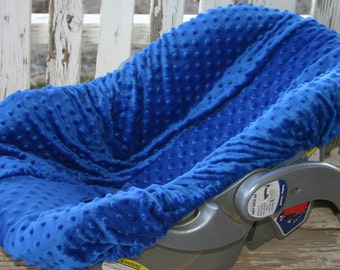 royal blue minky infant car seat cover only