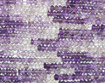 14" St Shaded Amethyst Faceted Rondelle 3x2mm.Strand 37cm