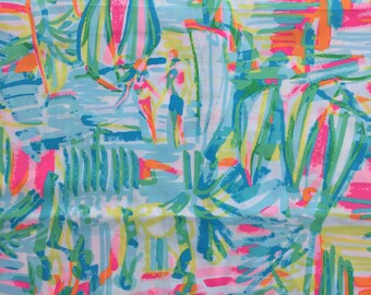 multi sea salt and sun poplin cotton fabric square 18"x18" ~ lilly summer 2017 ~ lilly pulitzer