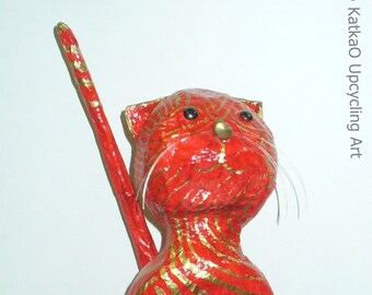 Chat de papier mâché « Rossa »