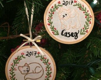 Embroidered Pet Ornament