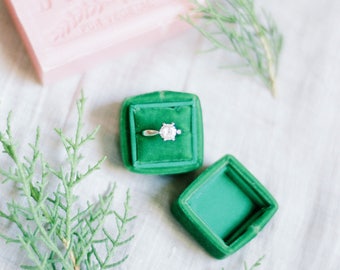 Velvet Ring Box - Vintage Style - Engagement Ring Box - Ring Box - Wedding - Proposal Ring Box