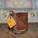 Number 46 or 54, tiny leather journal book, handmade, miniature, jewelry art, necklace, accessory, JunqueTreasures