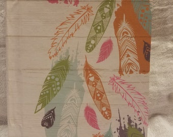 Boho Feather Print Hardcover Journal