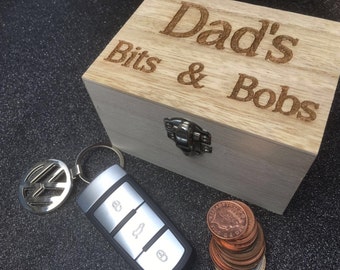 Dad's bits and bobs small wooden box - fathers day for him - gift for dad - engraved personalised box