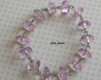 Lot 14 transparent pink faceted beads