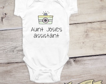 Personalized Aunt Onesie® Photographer Assistant Custom Gift for Aunt