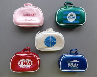 Vintage Airlines PLASTIC MINI SUITCASES for 7-11 in/ 17-27cm dolls such as Barbie, Blythe, Betsy, Ginny, Jill, Mini American Girl, Pepper
