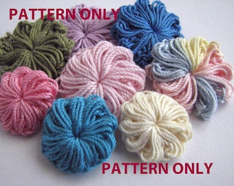 Crochet Flower Pattern - Two Different Small Flowers - Buttons & Swirls - Instant Download