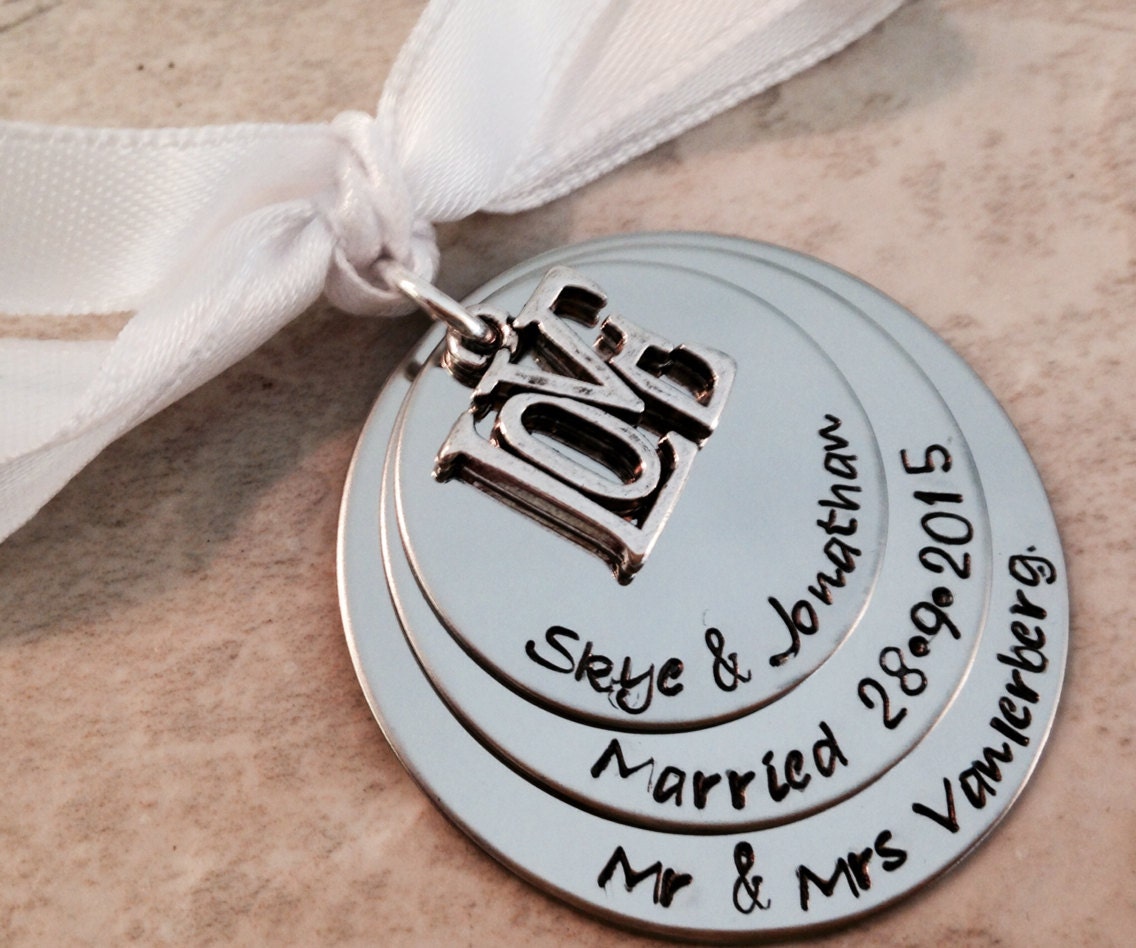 sale hand stamped ornament personalized wedding ornament what to get a newlywed couple for christmas