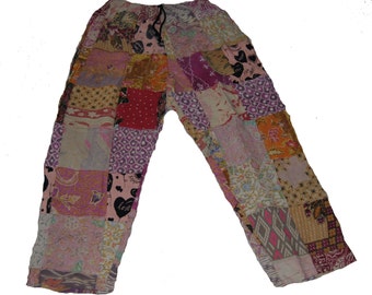 Fair Trade Patchwork Trousers with Real Patches by Terrapin (old batik)