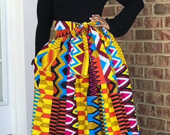 Maxi Skirt, Midi Skirt, High Low Skirt, Ankara Skirt, African Print Skirt, Free Style Skirt, Adiahbyknicole