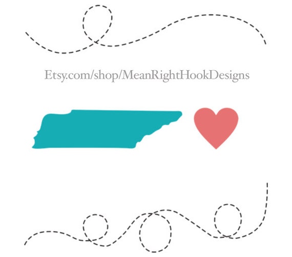 Download Tennessee SVG state silhouette heart svg and dotted lines