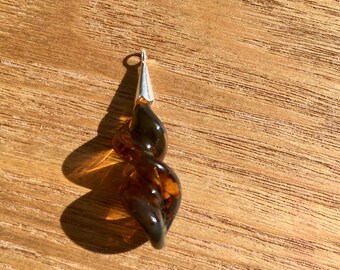 Handmade glass twisties pendant
