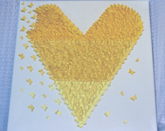 In Memory Yellow Butterfly/ Sympathy Butterflies/ 3D Wall Art/ Yellow Wall Art/ Little Girl's Room// Yellow Nursery Decor/ Sympathy Gifts