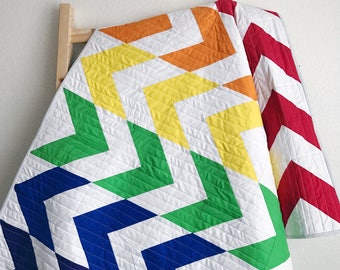 Rainbow Baby Quilt, Modern Baby Quilt, Rainbow Baby, Baby Quilt Blanket, Baby Quilts for Sale, Handmade Crib Quilt, Rainbow Quilt