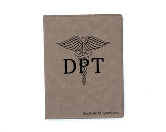 Doctor of Physical Therapy Personalized Leatherette Portfolio DPT Physical Therapist Gift