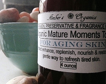 Organic Mature Moments Toner - Aging Skin DMAE & Alpha Hydroxy Acids AHA