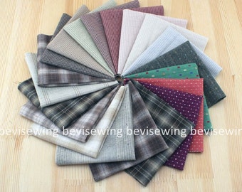 Japanese Yarn Dyed Jacquard Cotton/DIY Little Cloth group/Popline Dyed Fabric/ Patchwork Applique fabric/20 Style/lot 25*24cm
