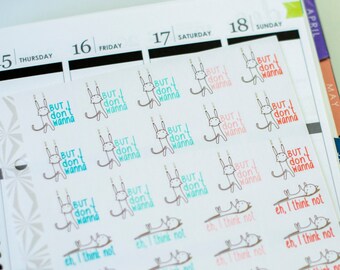 Reluctant Kitty Stickers | Smaller Kitty Planner Stickers (#085)