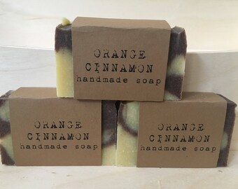 Orange Cinnamon Cold Processed Handmade Soap