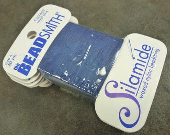 Royal Blue Silamide Thread Size A 80 Yards Waxed Nylon 2-Ply Twisted for Beading Beadweaving