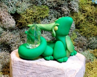 Polymer Clay Dragon- Handmade Dragon - Fantasy Sculpture - Clay Dragon - Dragon Figure - Miniature Dragon - Dragon Sculpture - Desk Buddy