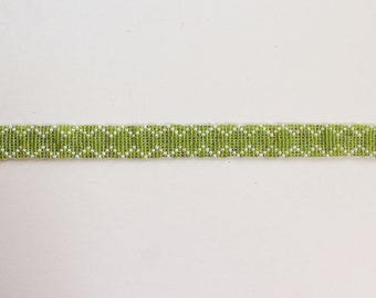 Green Seed Bead Strips