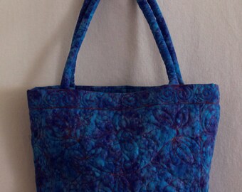 Quilted Blue Tote