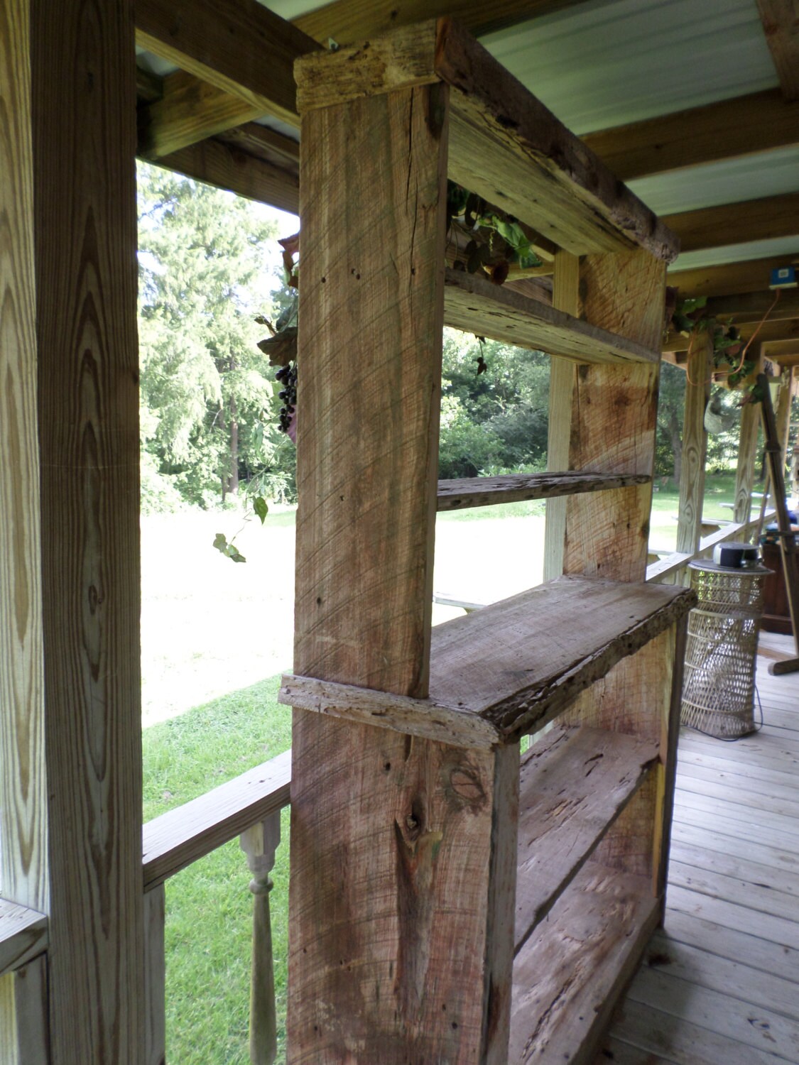 Rustic Cypress Wood Bookcase TV Stand 6 ft. Store Display