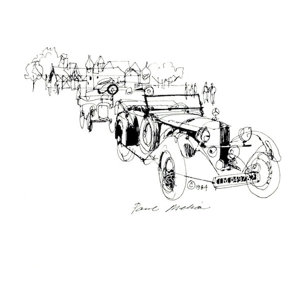 Antique Auto III Antique automobile Classic Car Pen and Ink