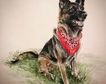 8x10 Custom Pet Watercolor