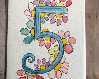 5th Birthday Card, Homemade 5th Birthday Card, Original Birthday Card