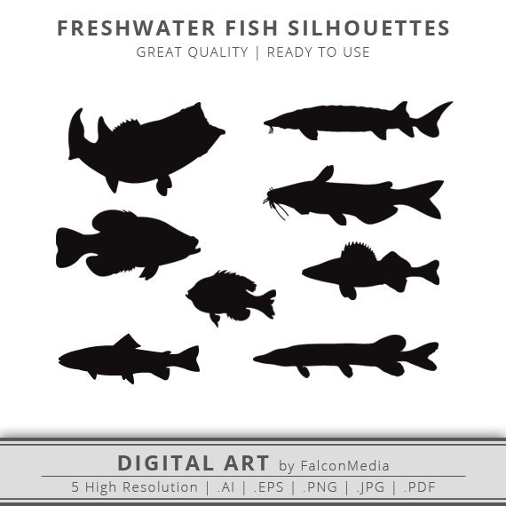 Download Freshwater Fish Silhouettes Crappie SVG Bass SVG Fishing