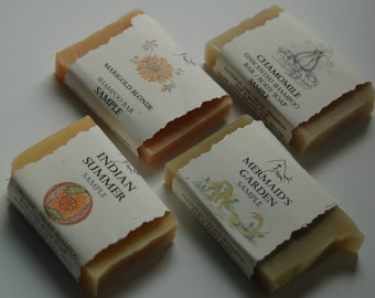 Shampoo bar sample / trial size bars 1 oz each for all hair types Indian Summer, Marigold Blonde, Mermaid's garden, Chamomile