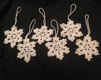 Crocheted Snowflake Christmas Ornaments