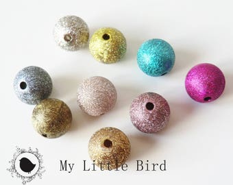 10 x mix "brushed" assortment 8mm beads