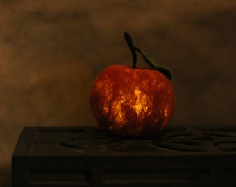 Night light apple lamp felted Night light kids Night light baby lamp nursery decor felt red luminary nursery decoration sleep light cozy